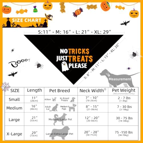 Halloween Dog Bandanas No Tricks Just Treats Costumes for Giant Pet - Image 3