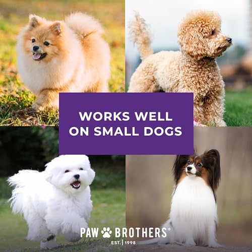 Ryan's Pet Supplies Paw Brothers Mini Pin Tiny Flat Slicker Brush for Dogs, Professional Grade, Stainless Steel Pins, Flexible Head, Comfort Grip, Mini Size, 4.75" x 2.25" x 1.5" - Image 4