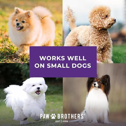 Ryan's Pet Supplies Paw Brothers Mini Pin Tiny Flat Slicker Brush for Dogs, Professional Grade, Stainless Steel Pins, Flexible Head, Comfort Grip, Mini Size, 4.75" x 2.25" x 1.5" - Image 4