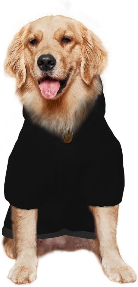 Personalized Dog Hoodie Customized with Name Photo Pet Warm Sweater Hoodie for Medium Large Dogs & Cat Puppy, 1PC, Blank Black, M