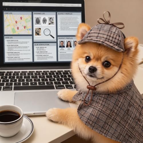 2 Pcs Dog Halloween Detective Costume, Party Outfit(Large) - Image 3
