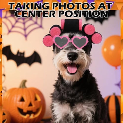 EXPAWLORER Dog Halloween Costume, 2 Pack Funny Doggie Cosplay Landlady Curler Wig with Love Glasses, Adjustable Headwear Dress Up Holiday Apparel for Party for Small Medium Large Dogs Puppies Cat Pink - Image 5