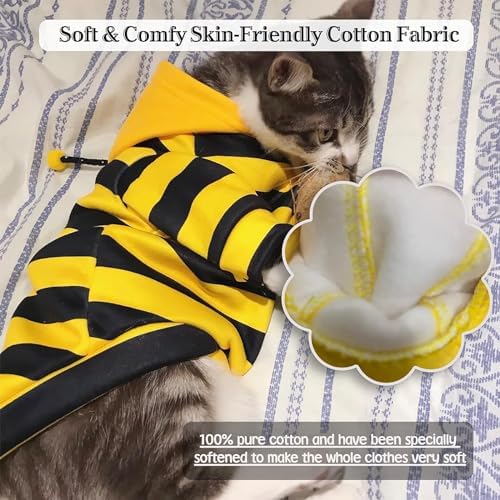 Dog Bee Costume Outfit Bumblebee Hoodie for Small Medium Pet Cat Puppy L - Image 4