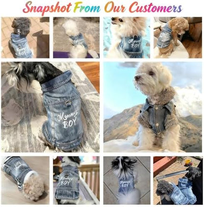 Mommy's Boy Dog Jeans Jacket,Pet Overalls Denim Coat,Puppy Clothes(XL) - Image 5