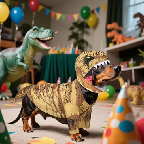 Huhumy T. Rex Dog Costume Halloween Dino Dog Costume Pet Cosplay, Medium - Image 6