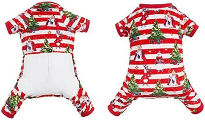 CuteBone Christmas Dog Pajamas Shirt Winter Holiday Cute Pjs Pet Clothes Bodysuit for Doggie Onesies P186L - Image 5