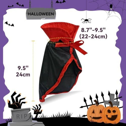 NAMSAN Pet Vampire Costume for Cats Small Dogs Rabbits, Halloween Cat Dracula Cape, Stand-Up Small Dog Vampire Cloak, Halloween Cat Outfit for for Holiday Party Cosplay Statue Decoration - Image 4