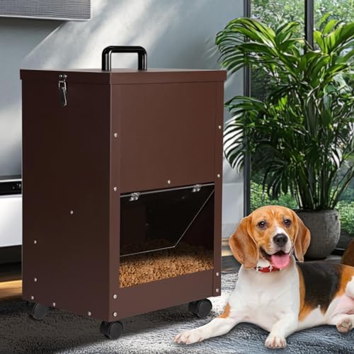 45Lbs Automatic Dog Feeder Large Breed, Easy to Move with Wheels