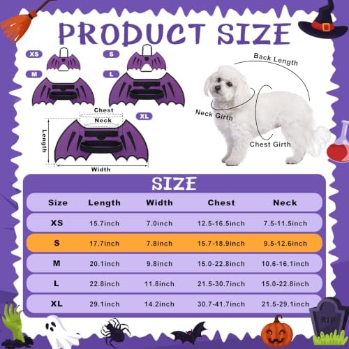 Dog Dragon Wings, Halloween Dragon Costume for Dog Cat, Purple, S - Image 3