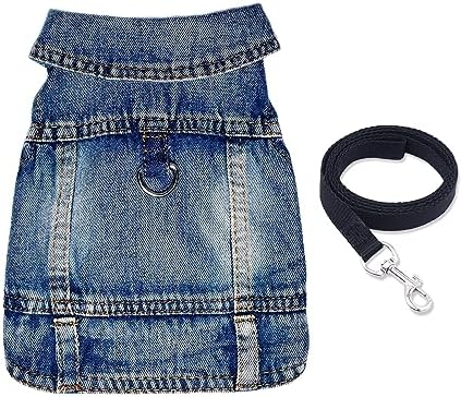 Dog Jean Jacket,Pet Blue Denim Coat,Puppy Costumes,Small Dogs Clothes (XXL) by JcDuDoi