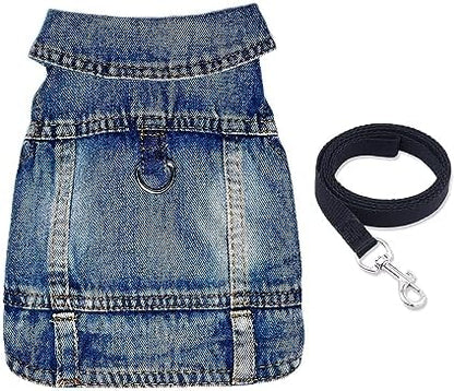 Dog Jean Jacket,Pet Blue Denim Coat,Puppy Costumes,Small Dogs Clothes (XXL) by JcDuDoi