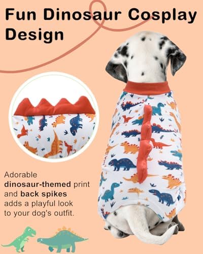 CuteBone Dinosaur Costume Dog Pajamas, Stretchy Spandex Crystal Velvet Sleepwear Coat for Small Dogs, Soft & Warm Pet Outfit Clothes for Cold Weather, Cozy Pullover Design COSP02XL - Image 2