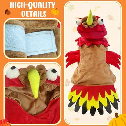 T2Y Dog Costumes Dog Turkey Costume, Thanksgiving Costume Pet Clothes Apparel for Thanksgiving Christmas Cosplay for Small Medium and Large Dogs [S] - Image 2