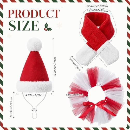 Huhumy 3 Pcs Dog Costume 4th Jul Christmas, Headband Tutu Bandana Pets - Image 2