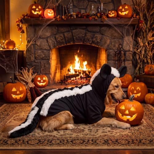Dansydaisy 1 Set X-Large Dog Skunk Costume Halloween Pet Cosplay Costumes - Image 3
