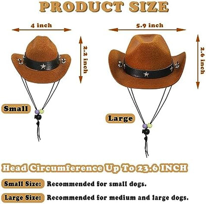 GOYOSWA Dog Halloween Costumes, Dog Cowboy Costume Halloween Pet Cowboy Hat Bandana Scarf for Small Medium Large Dogs Pets (Brown Hat & Red Bandana, Small) - Image 4