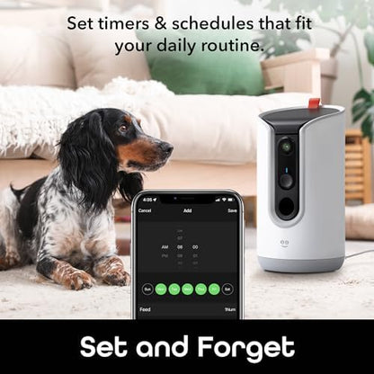 Geeni Pet Treat Dispenser Camera, 2K HD Wi-Fi Enabled, Auto-Follow, White