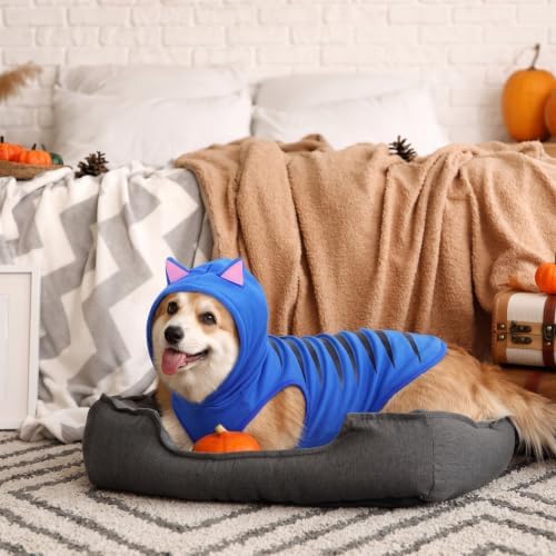 Halloween Tiger Costume for Dogs Blue Stripes Outfit, 3XL - Image 4