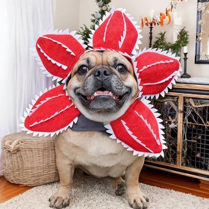 Dog Halloween Costume Hat with Flower Design Pet Headwear - Image 6
