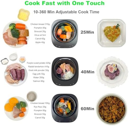 COZIWOW Pet Food Maker & Processor, One-Touch Jerky/Wet/Dry Food/Paste Cooker with 25-Min Fast Mode, Large Capacity & Quick Dry Cleaning, Ideal for Busy Pet Parents & Multi-Pet Families