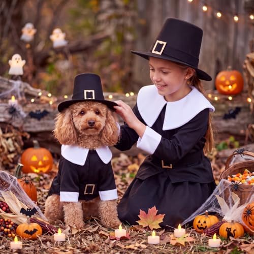Hillban Dog Thanksgiving Pilgrim Costume, Dog Pilgrim Hat Collar Costume - Image 6