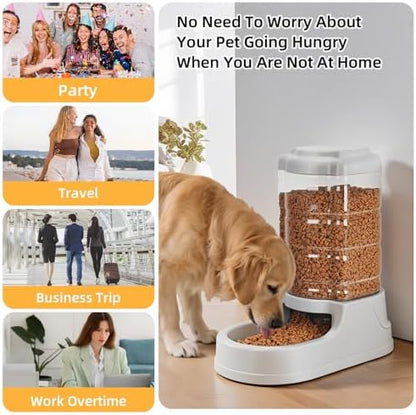 Kenond 9.5L Gravity Large Dog Feeder, Automatic Dogs Food Dispenser