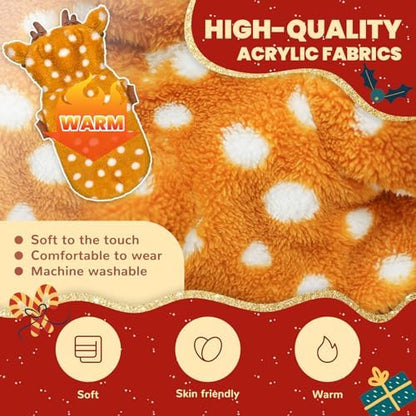 Christmas Dog Sweater with Hood Elk Costume Hoodie Soft Fleece Winter Warm Puppy Clothes for Small Dogs XS-XXL, Christmas Outfit for Cats & Dogs(Brown,Moose,Small) - Image 5