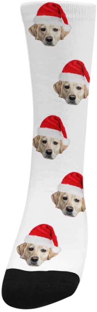 Custom Face Socks, Personalized Dog Lover Pet Photo Picture on Socks Unisex Athletic Crew Socks for Men Women