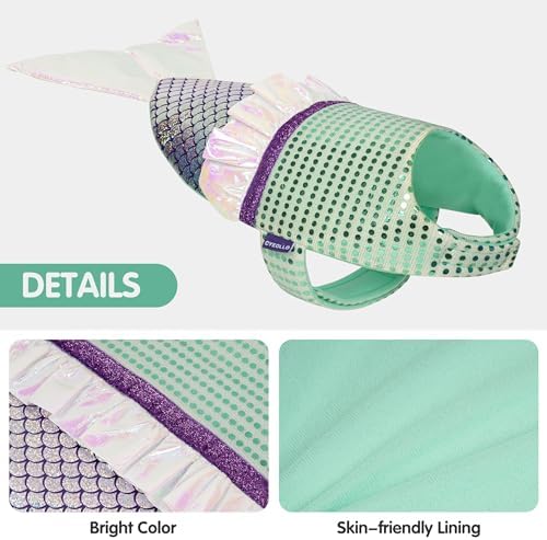 cyeollo Dog Mermaid Costume Pet Halloween Costumes for Small Dogs, M - Image 6