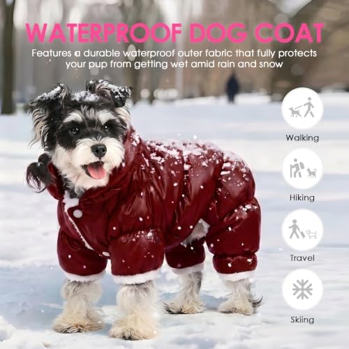 AOFITEE Dog Coat for Small Dogs Full Body Dog Coat Waterproof Dog Jacket - Image 2