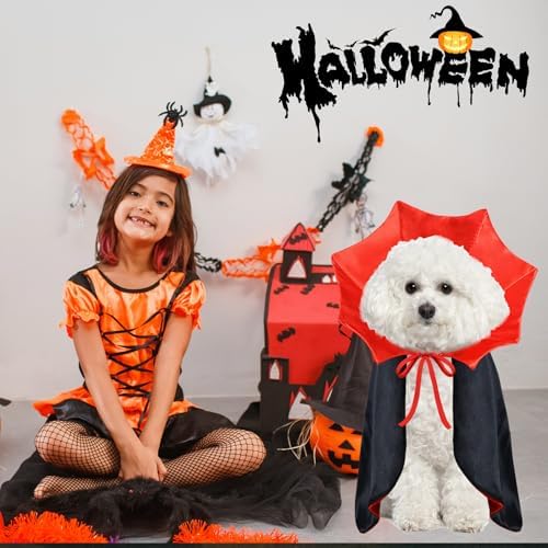 Dog Halloween Costume Dog Vampire Costume Funny Pet Vampire Devil Cape Cloak Halloween Costumes for Small Medium Large X-Large Dogs Pets (Medium) - Image 5