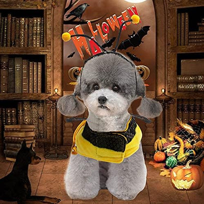 Bee Dog Costume - Bumblebee Pet Dress with Cap - Funny Halloween Outfit for Small, Medium, Large Dogs & Cats - Image 6