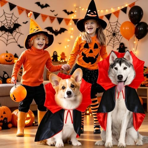 Dog Halloween Costumes, Dog Vampire Cape for Large Dogs - Image 6