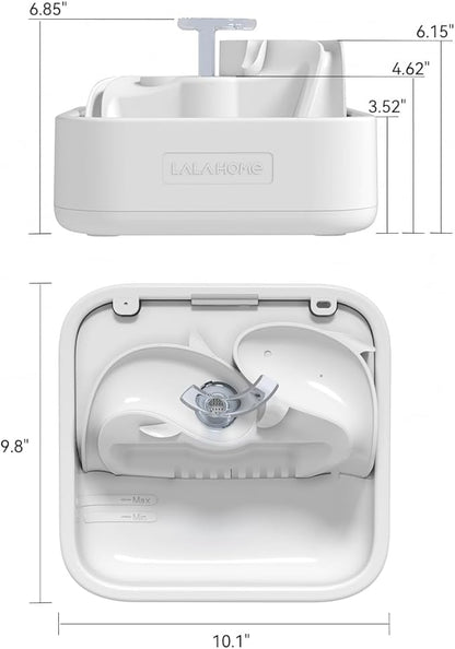 Oxygen-Riched Water Fountain for Cats Drinking Healthy, Pet Water Dispenser 3-Tired Standalone Water Bowl Indoor with Dual Pumps Quiet, Filter and Sponge Replaceable BPA-Free 2L/67 oz