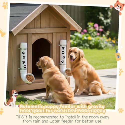 Gravity Dog Self Feeder, Automatic Dispenser Paw Stickers for Pet