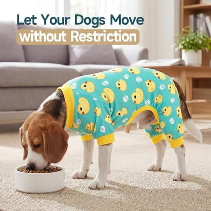 XPUDAC Dog Pajamas Soft Stretchy Duck Dog Clothes for Small Medium Dogs Pet Jumpsuit Cat Apparel-2XL - Image 3