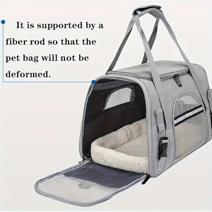 Cat Carriers, Dog Carriers, Pet Carriers – Airline-Approved Soft-Sided Bag for Cats & Small Dogs (Up to 15 lb), Foldable, Breathable Mesh, Privacy Cover, Washable & Lightweight