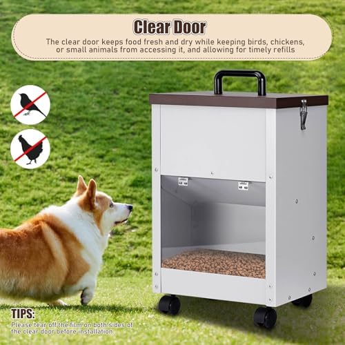 28Lbs Automatic Dog Feeder Large Breed, Easy to Move with Wheels