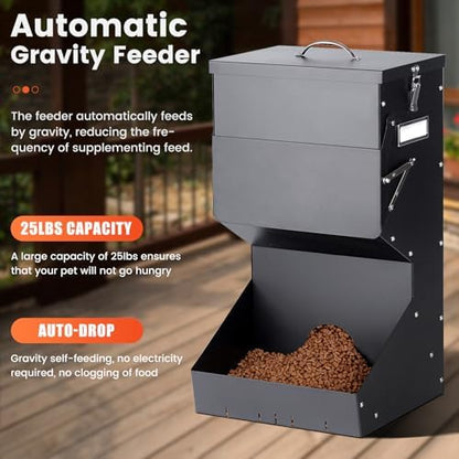 Automatic Dog Feeder for Large Breed Outdoor Metal Pet Feeder