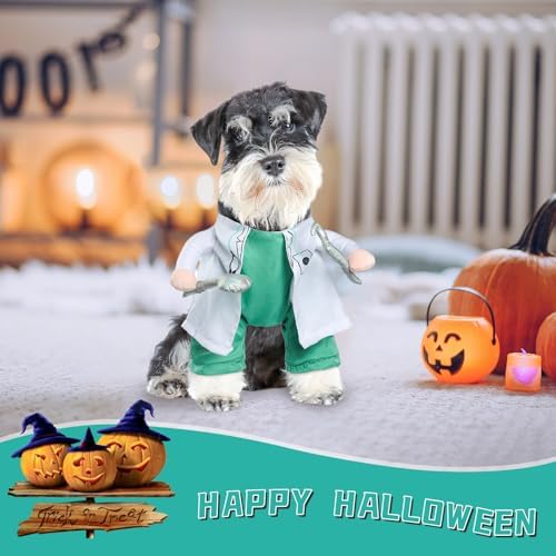 DELIFUR Dog Halloween Dentist Costume - Pet Doctor Dress Up Costume Funny Apparel Uniform Adjustable Doctor Cosplay Outfit for Small Medium Dog (Small) - Image 4