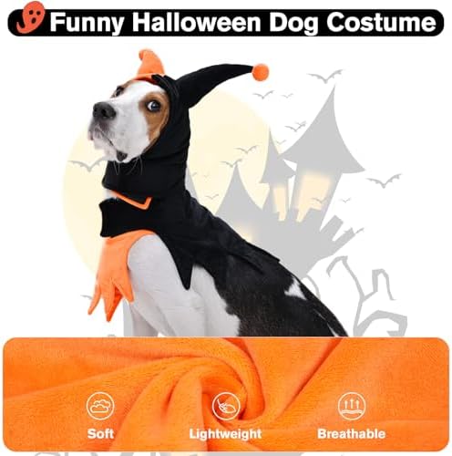 Lelepet Dog Halloween Costume with Hat & Cloak Funny Halloween Pet Outfit - Image 5