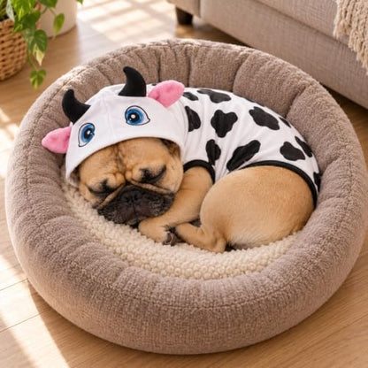 iChoue French Bulldog Halloween Costume Clothes Hoodie Outfit Milch Cow, L+ - Image 4
