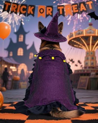 CuteBone Dog Halloween Costumes for Small, Medium, Large Dogs – Witch Pet Cosplay Outfits | Cute Puppy Costume for Halloween Party, Dress-Up, Photo Shoots GBZ03-3XL - Image 5