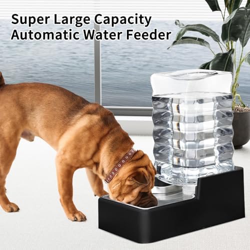 RIZZARI 2.4Gallon Dog Water Bowl Dispenser for Dogs:Leak Resistant Waterer
