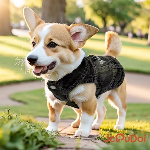 Black Security Dog Jean Jacket,Pet Denim Coat Puppy Clothes(XS) - Image 4