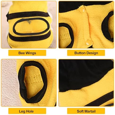 Bee Dog Costumes Bumblebee Dog Halloween Costume Funny Pet Cosplay Costume - Image 2
