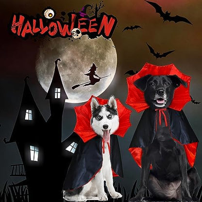 GOYOSWA Dog Halloween Costumes, Dog Vampire Cloak Costume Devil Vampire Cloak Cape Halloween Costumes for Small Medium Large Dogs Pets (Small) - Image 4