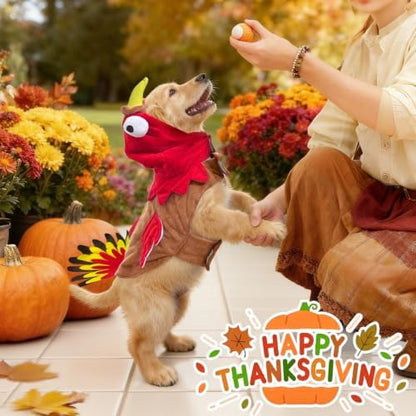 T2Y Dog Costumes Dog Turkey Costume, Thanksgiving Costume Pet Clothes Apparel for Thanksgiving Christmas Cosplay for Small Medium and Large Dogs [S] - Image 5