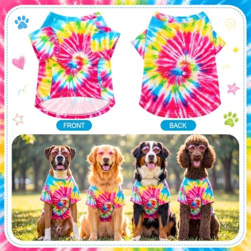 Hillban 5 Pcs Hippie Dog Costume Halloween Pet Costume Accessories, L - Image 3