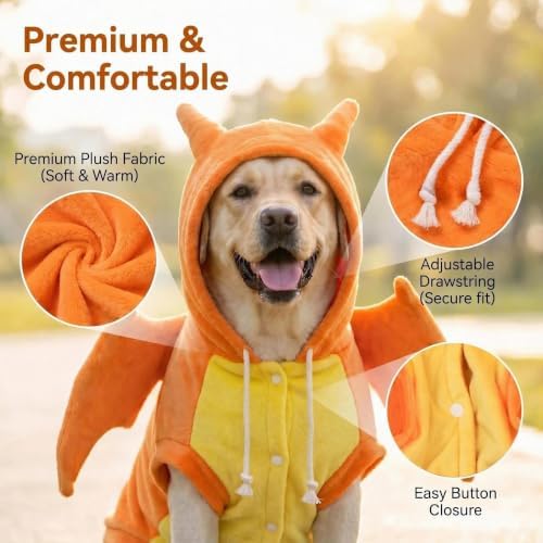 Halloween Large Dog Wing of Fire Dragon Costume Outfits,5XL - Image 4